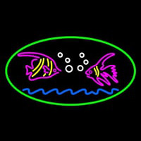 Fish Logo Green Oval Neonreclame