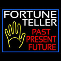 Fortune Teller Past Present Future Blue Border Neonreclame