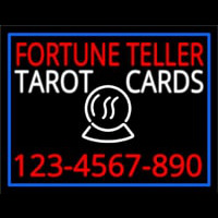 Fortune Teller Tarot Cards With Phone Number Blue Border Neonreclame