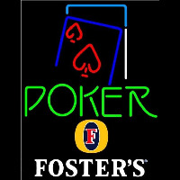 Fosters Green Poker Red Heart Beer Sign Neonreclame