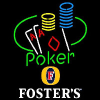 Fosters Poker Ace Coin Table Beer Sign Neonreclame