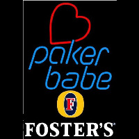 Fosters Poker Girl Heart Babe Beer Sign Neonreclame