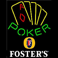 Fosters Poker Yellow Beer Sign Neonreclame