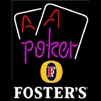 Fosters Purple Lettering Red Aces White Cards Beer Sign Neonreclame