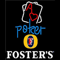 Fosters Rectangular Black Hear Ace Beer Sign Neonreclame