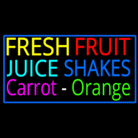 Fresh Fruit Juice Carrot Orange Shakes Neonreclame