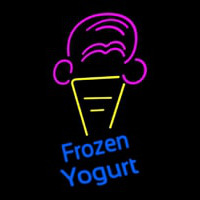 Frozen Yogurt Blue Ltrs With Cone Logo Neonreclame