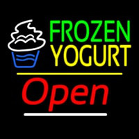 Frozen Yogurt Open Yellow Line Neonreclame