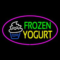 Frozen Yogurt Oval Pink Neonreclame