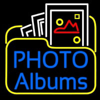 Gallery Icon With Blue Photo Album Neonreclame