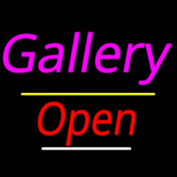Gallery Open Yellow Line Neonreclame
