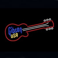 Gibson Usa Guitar Bier Bar Open Neonreclame