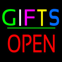 Gifts Block Open Green Line Neonreclame