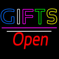 Gifts Block Open White Line Neonreclame