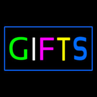 Gifts Blue Rectangle Neonreclame