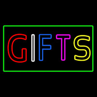 Gifts Green Rectangle Neonreclame