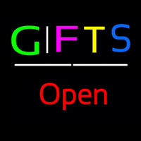 Gifts Open White Line Neonreclame