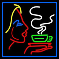 Girl Logo With Hot Coffee Neonreclame