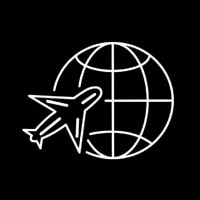 Globe Planet Travel Plane Neonreclame