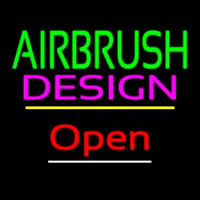 Green Airbrush Pink Design Open Yellow Line Neonreclame