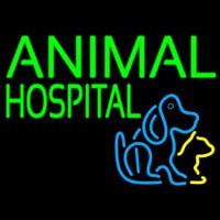 Green Animal Hospital Dog Logo Neonreclame