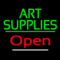 Green Art Supplies With Open 3 Neonreclame