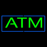 Green Atm Blue Border Neonreclame