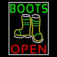 Green Boots With Logo Open Neonreclame
