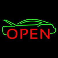 Green Car Open Neonreclame