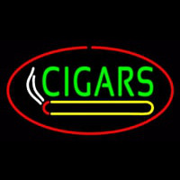 Green Cigars Logo Red Oval Neonreclame