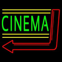 Green Cinema With Arrow Neonreclame