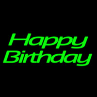 Green Cursive Happy Birthday Neonreclame