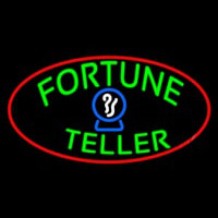 Green Fortune Teller Red Oval Neonreclame