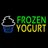 Green Frozen Yogurt Yellow Logo Neonreclame