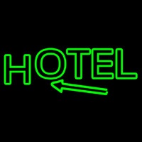 Green Hotel With Arrow Neonreclame