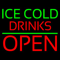 Green Ice Red Cold Drinks Open Neonreclame