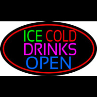 Green Ice Red Cold Drinks Open Neonreclame