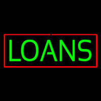 Green Loans Red Border Neonreclame