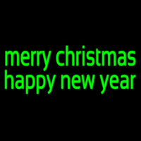 Green Merry Christmas Happy New Year Neonreclame