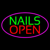 Green Nails Red Open Neonreclame