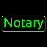 Green Notary Yellow Border Neonreclame