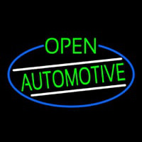 Green Open Automotive Oval With Blue Border Neonreclame