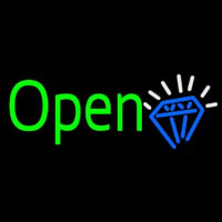 Green Open Diamond Neonreclame