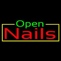 Green Open Nails Neonreclame