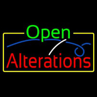Green Open Red Alterations Yellow Border Neonreclame