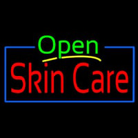 Green Open Skin Care Blue Border Neonreclame