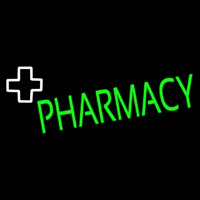 Green Pharmacy With Plus Logo Neonreclame