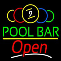 Green Pool Bar Open Neonreclame