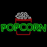 Green Pop Corn Logo Neonreclame