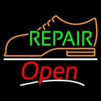 Green Repair Orange Shoe Logo Open Neonreclame